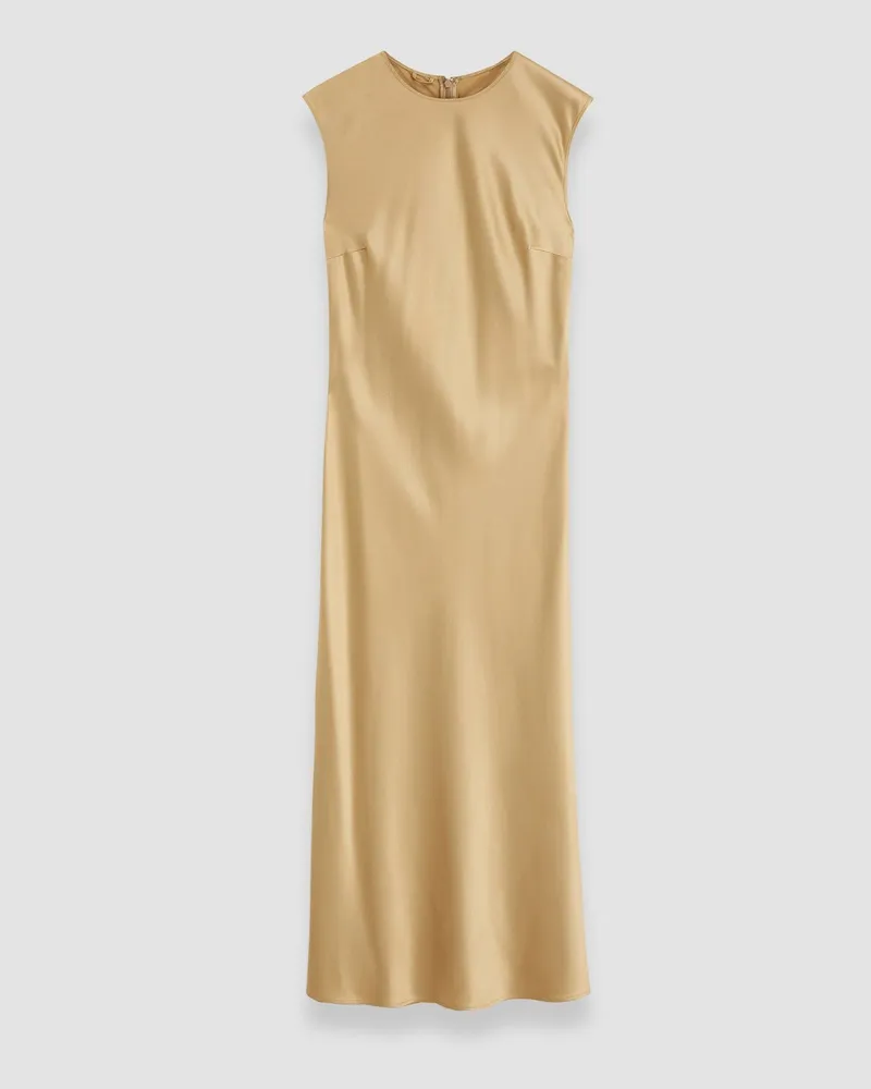 Joseph Garnier Silk Satin Dress Beige