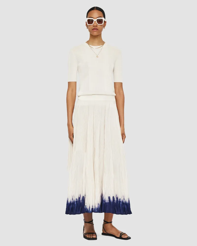 Joseph Silk Cotton Knit Skirt White