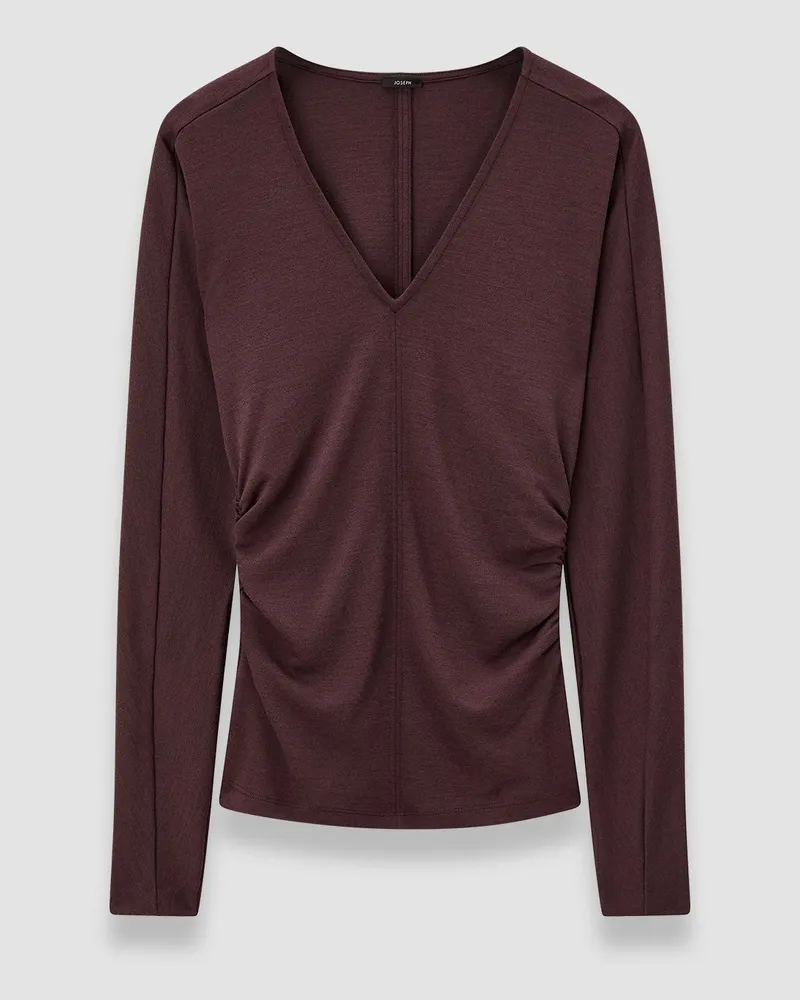 Joseph Wool Jersey V Neck Top - XXS 