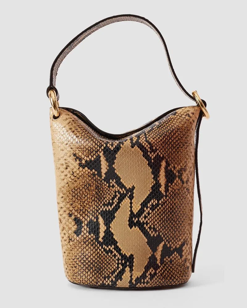 Joseph Mini Bucket Snake Leather Bag - One Size 