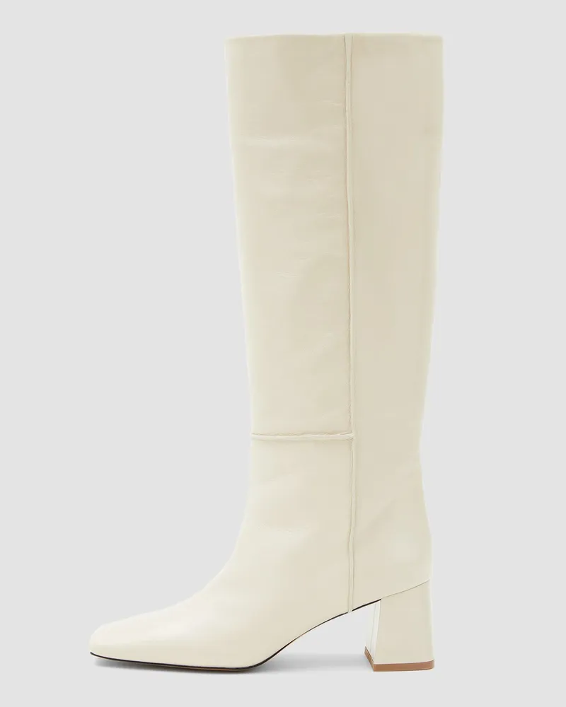 Joseph Heeled Knee High Patent Leather Boots Beige