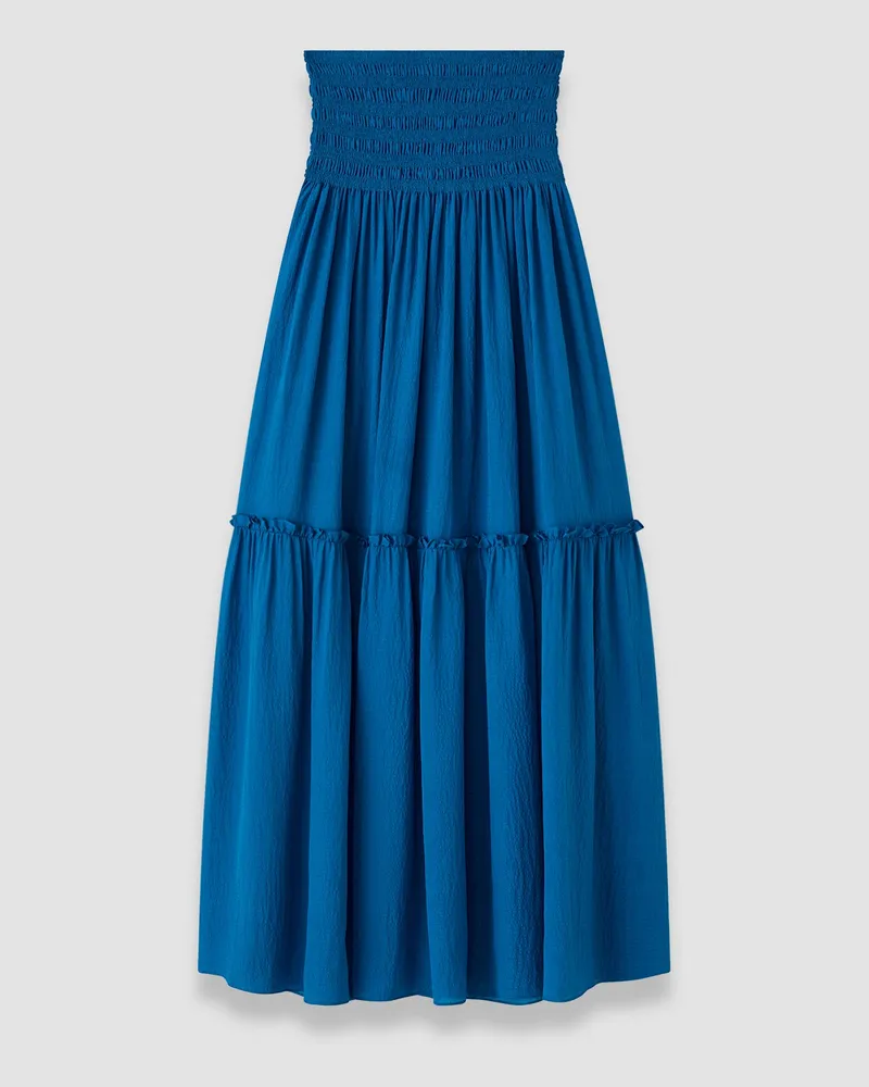 Joseph Folia Textured Silk Skirt - Shorter Blue