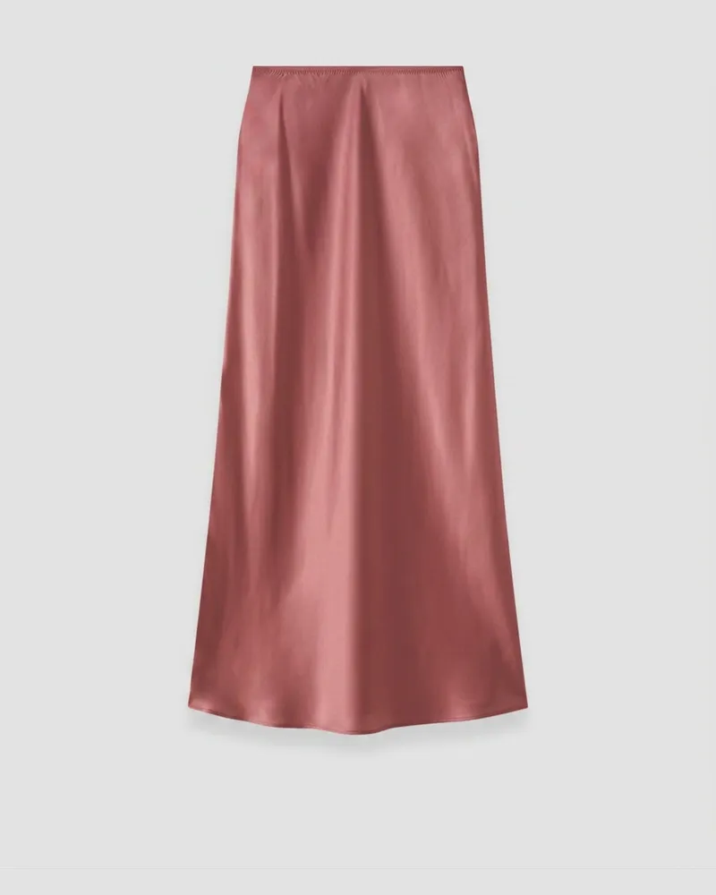 Joseph Isaak Long Silk Satin Skirt - Shorter Pink
