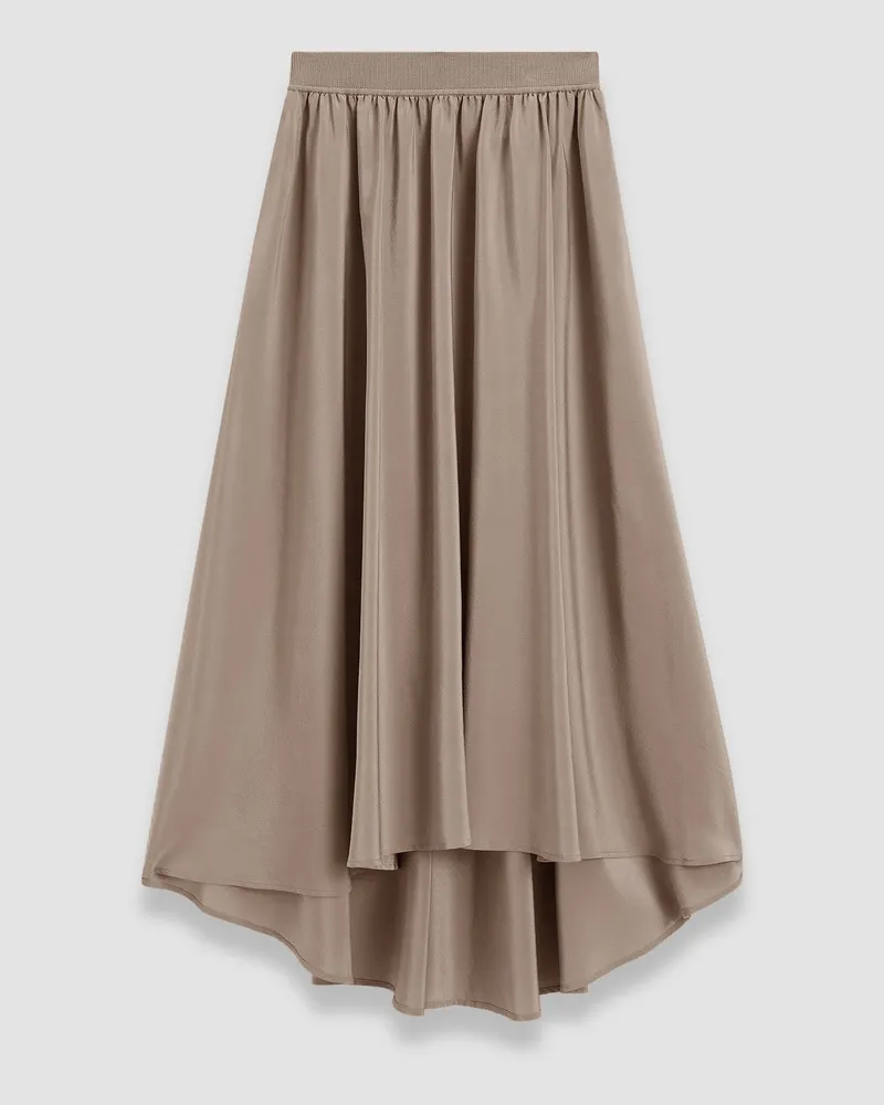 Joseph Violet Crepe de Soie Silk Skirt - Regular Grey