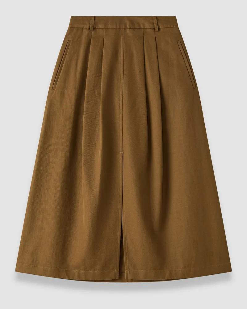 Joseph Kharis Cotton Twill Skirt Brown