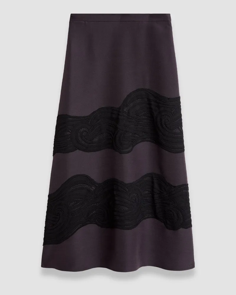 Joseph Madone Evening Silk Blend Lace Skirt Purple