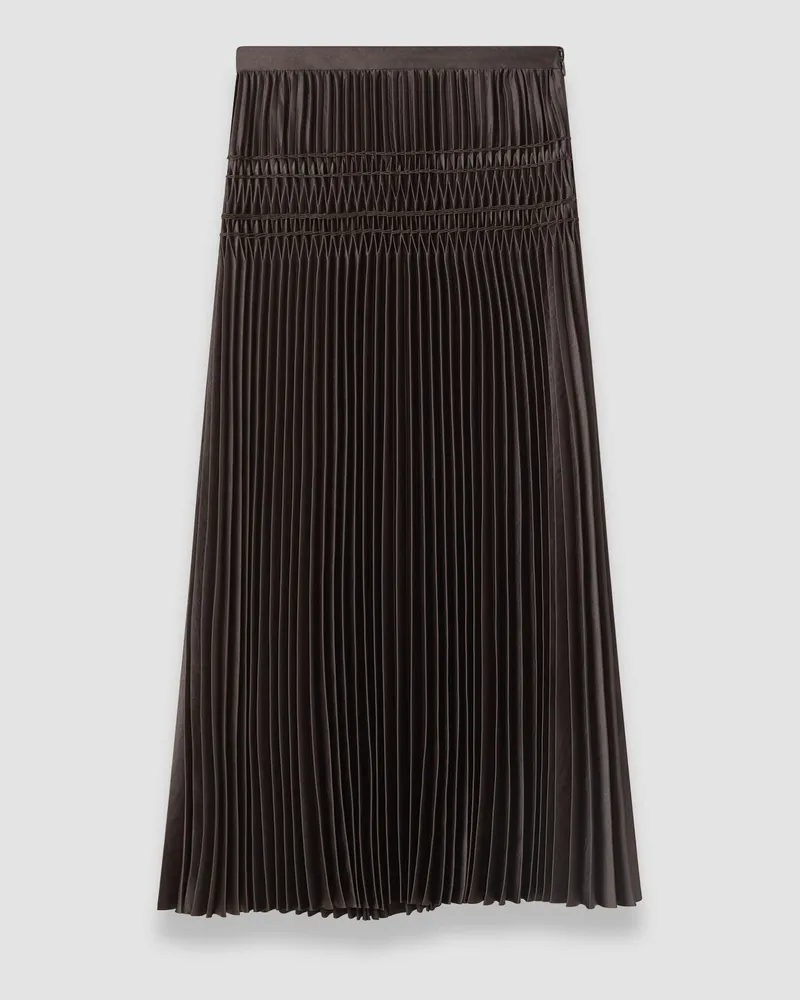 Joseph Hayes Pleated Woven Skirt Brown