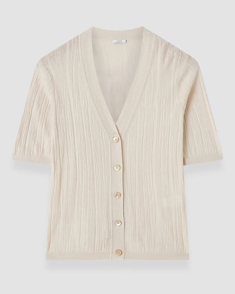 Joseph Sens Silk Cotton Rib Short Sleeve Cardigan - XXS 