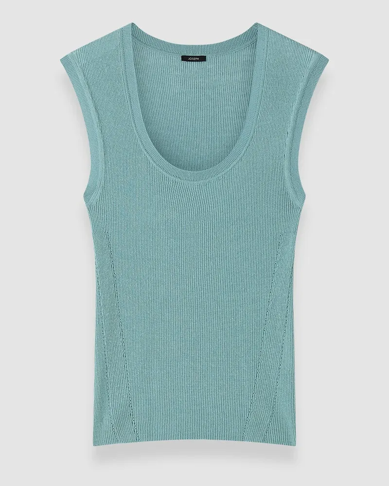 Joseph Alaou Linen Blend Knit Vest Top - XS 