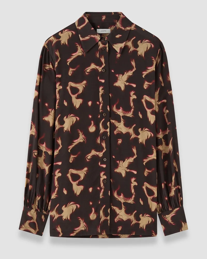 Joseph Rieu Tortoiseshell Crepe Blouse - 48 