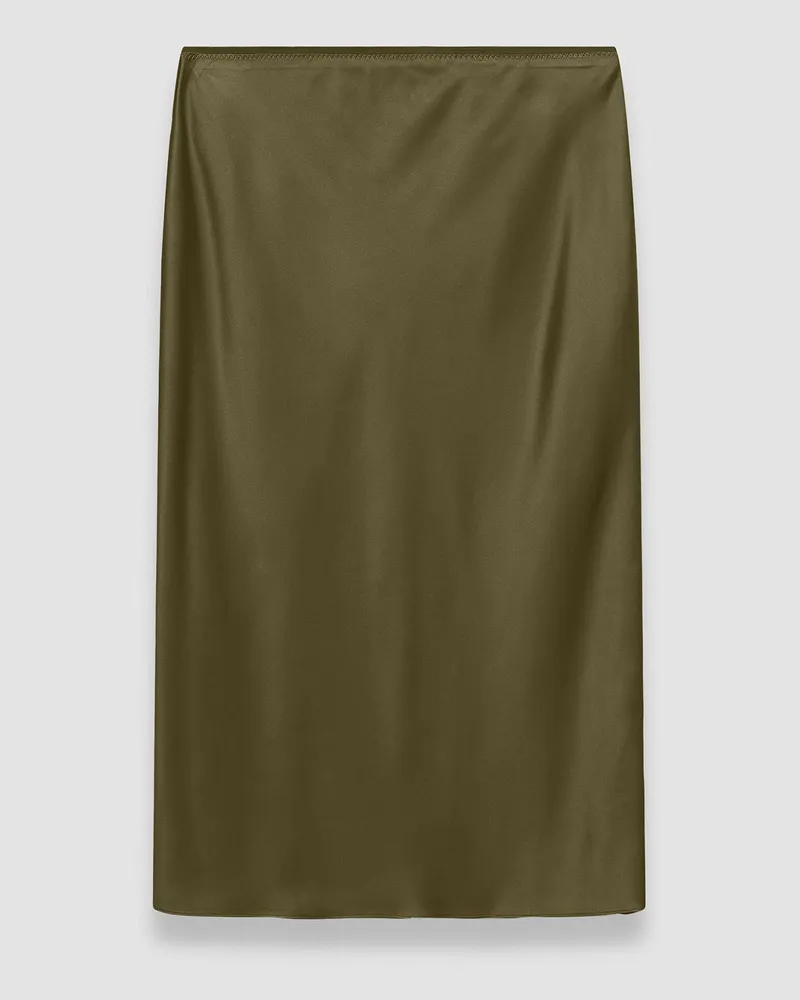 Joseph Isaak Silk Satin Skirt Green