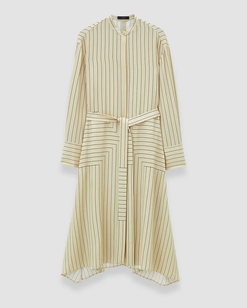 Joseph Orlana Geometric Print Silk Dress Beige