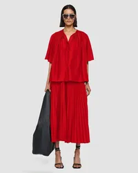 Joseph Silk Habotai Bristow Blouse Crimson