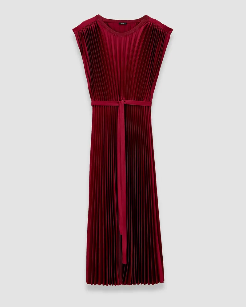 Joseph Volta Knit Weave Plissé Dress Red