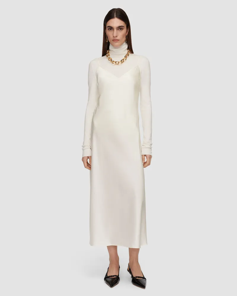Joseph Clea Silk Satin Dress White