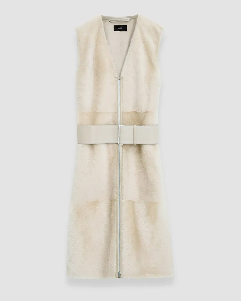 Joseph Light Shearling Cresson Long Gilet - 36 