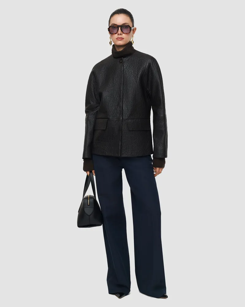 Joseph Barbs Pebble Leather Jacket - 44 