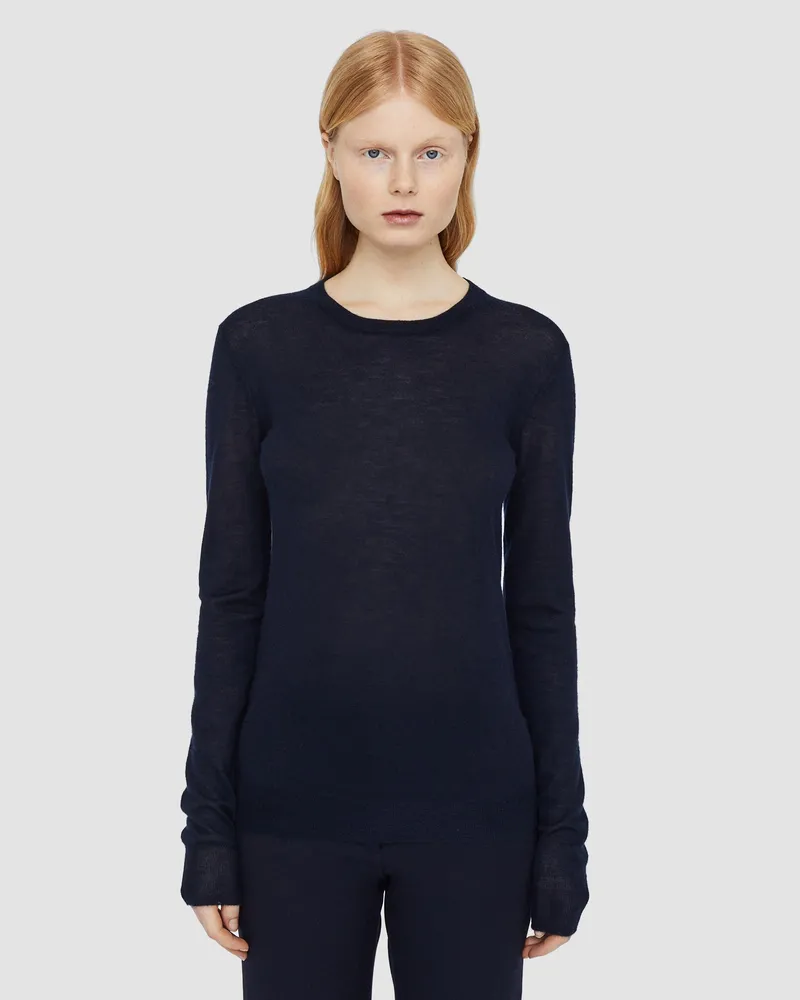 Joseph Cashair Round Neck Jumper Navy