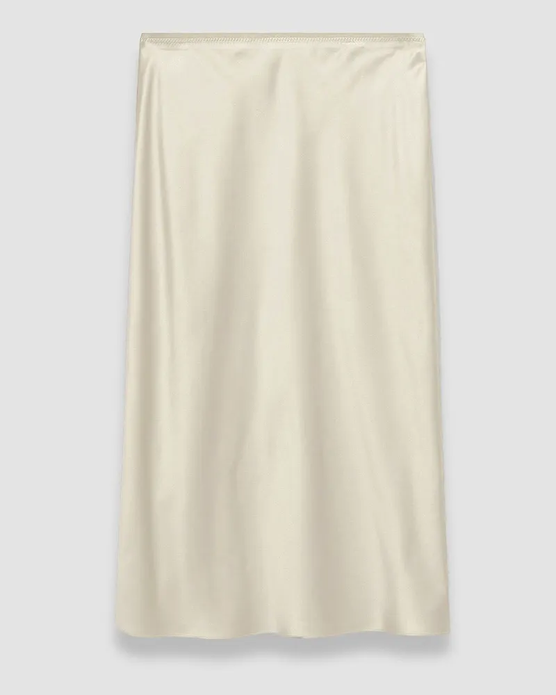 Joseph Isaak Silk Satin Skirt Beige