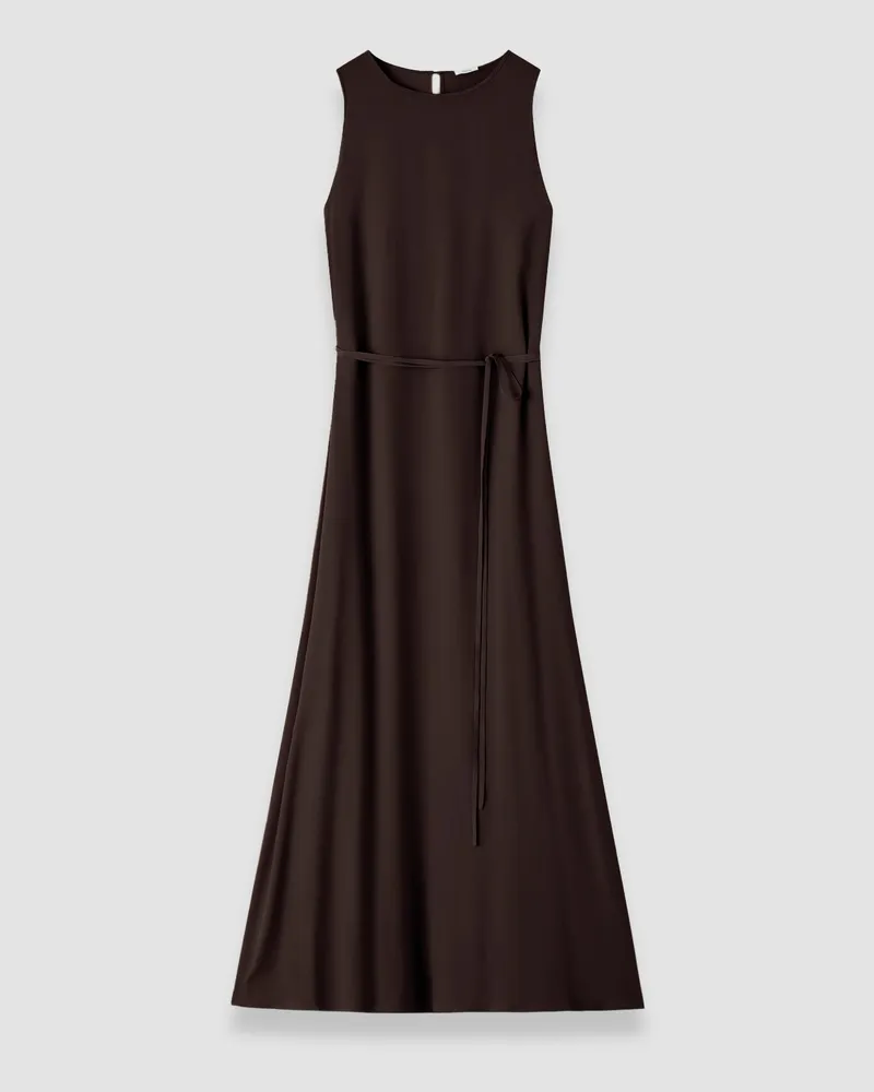 Joseph Lottie Silk Blend Crepe Dress - Shorter Brown