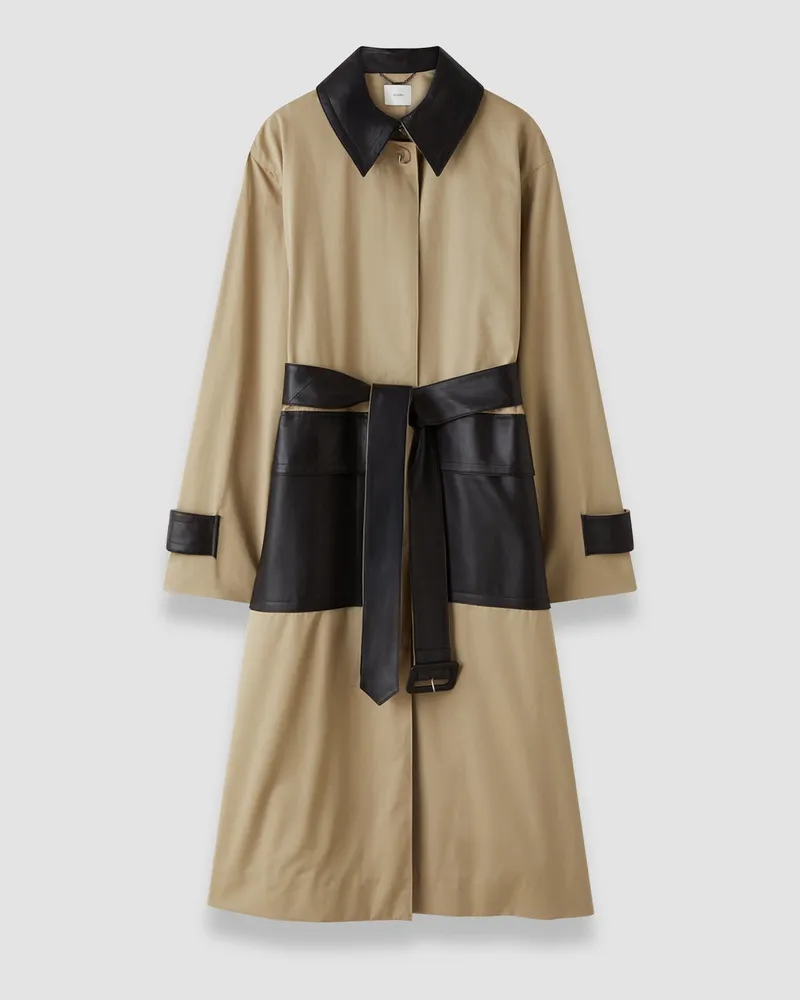 Joseph Zaman Cotton Leather Trench Coat - 44 