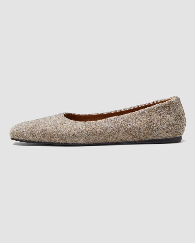 Joseph Textured Wool Ballerinas Brown