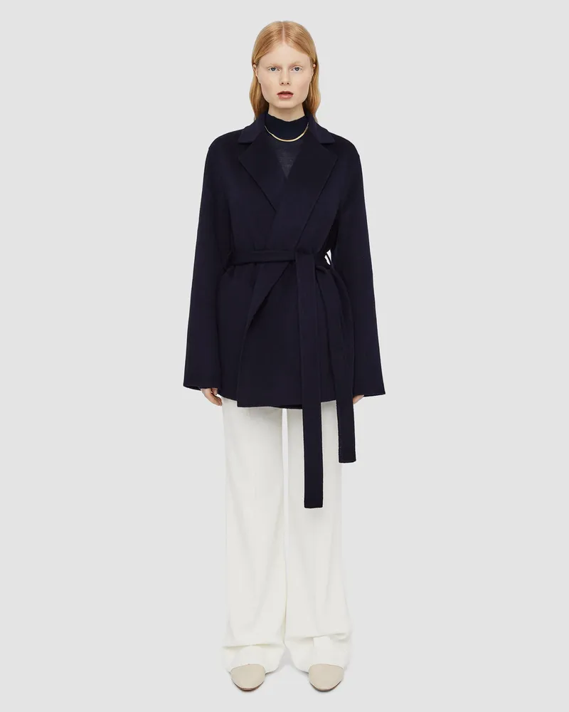 Joseph Double Face Cashmere Cenda Coat Navy