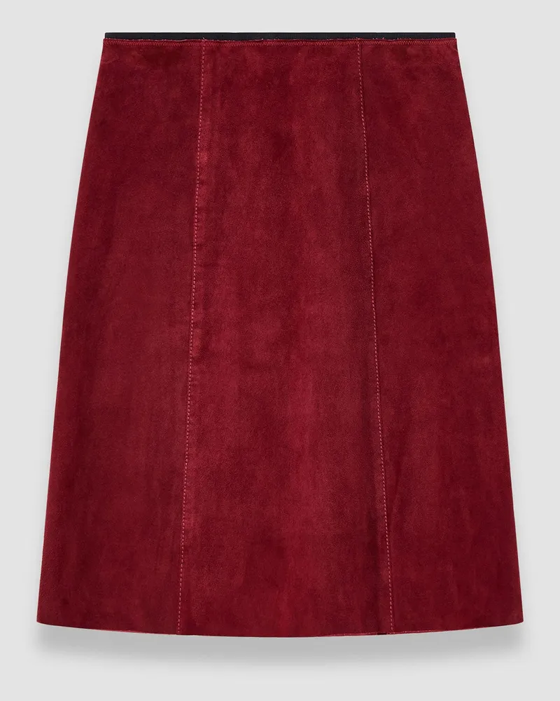 Joseph Nicole Suede Stretch Skirt Red