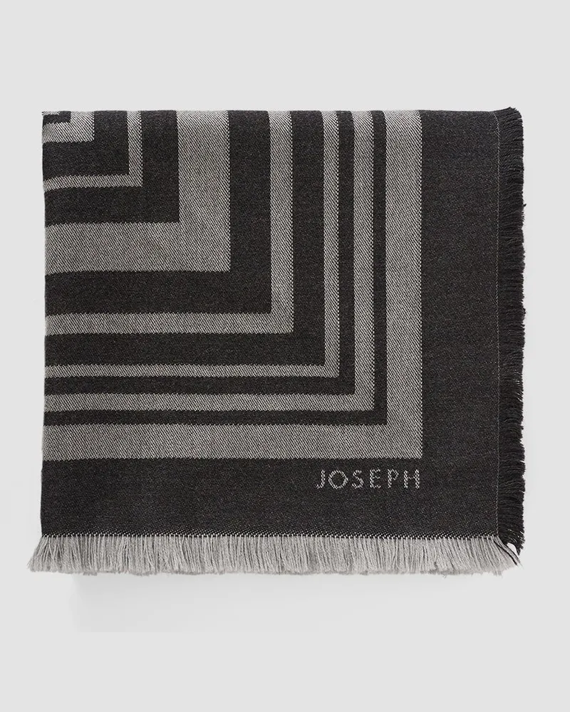 Joseph Neoma Wool Jacquard Scarf Grey