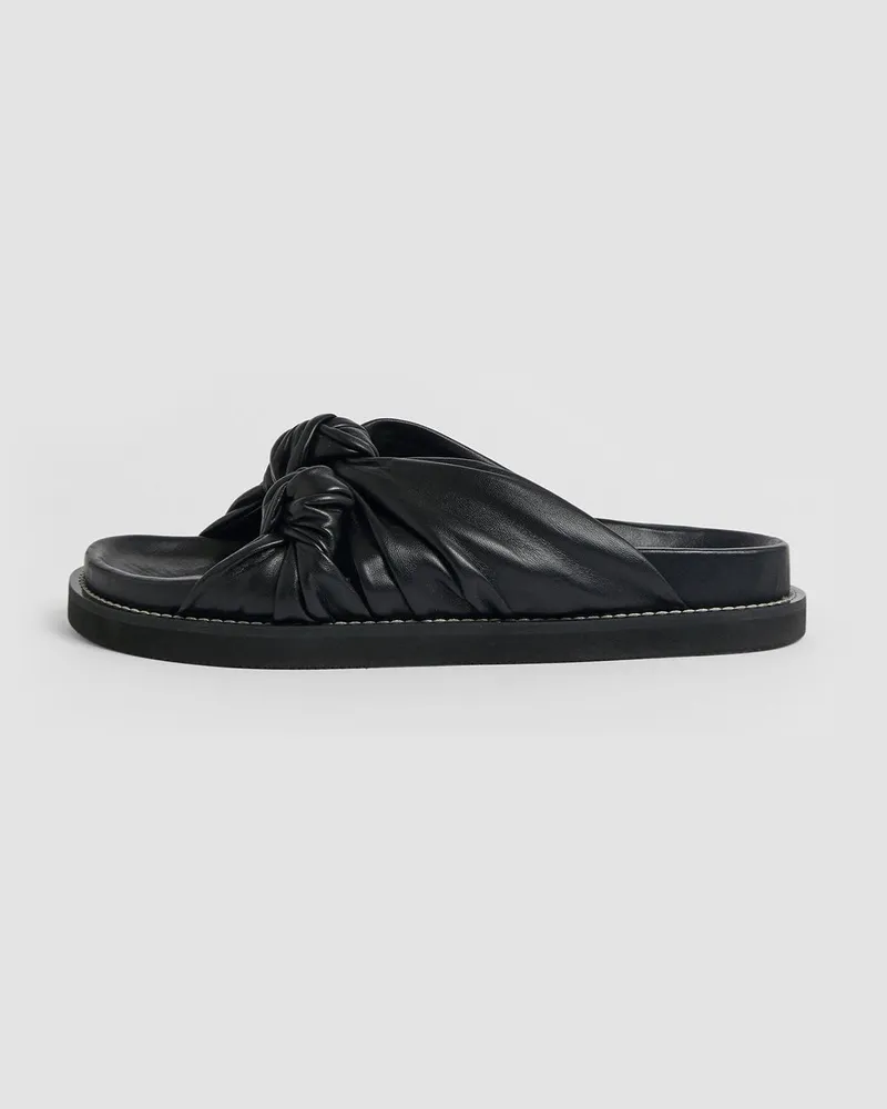 Joseph Leather Big Knot Sandals Black