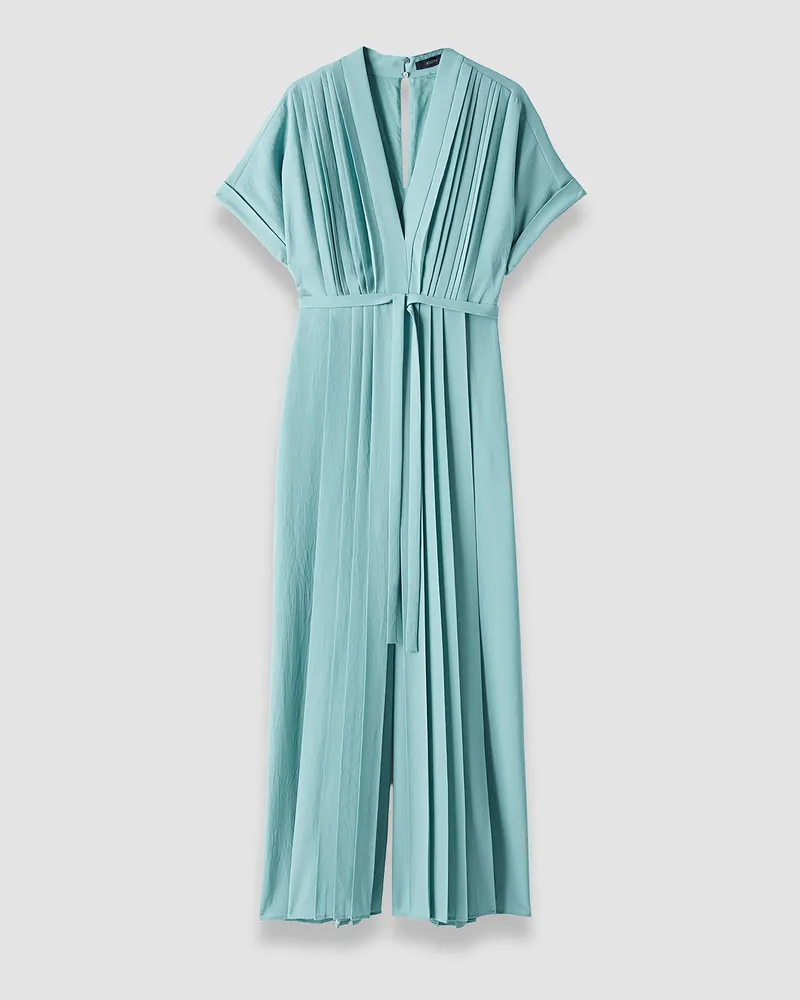 Joseph Sofia Airy Plissé Jumpsuit Blue