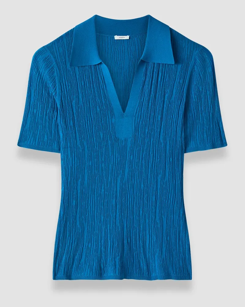 Joseph Aliane Crinkle Viscose Polo Top - XXS 