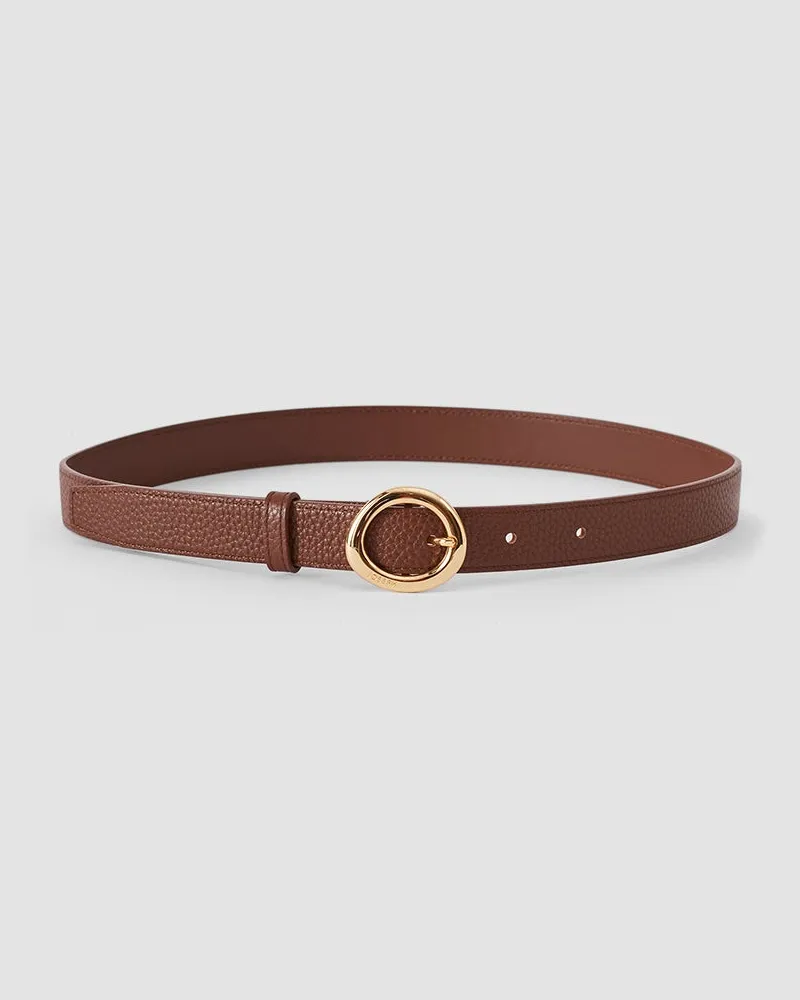 Joseph Rene Textured Leather Belt Brown