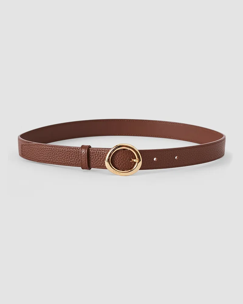 Joseph Rene Textured Leather Belt Brown