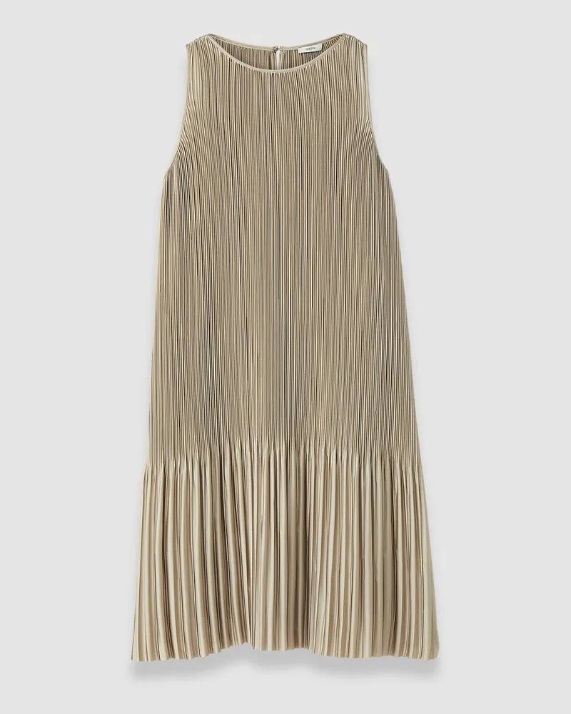 Joseph Rida Pleated Satin Dress Beige