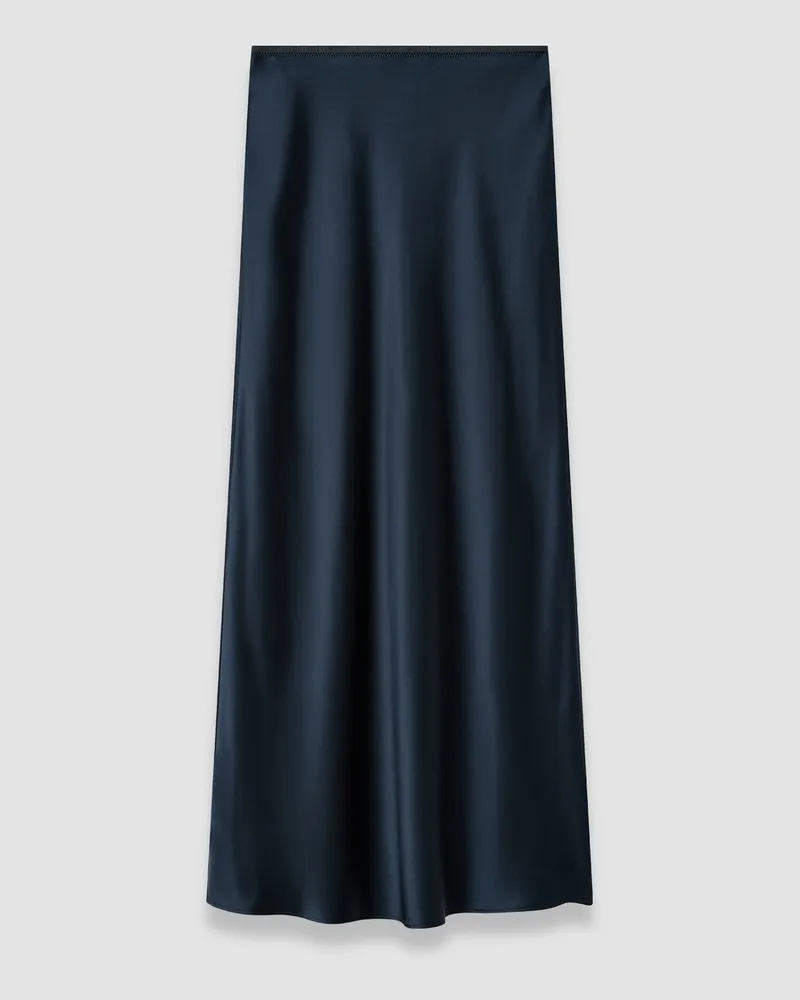Joseph Isaak Long Silk Satin Skirt - Shorter Blue