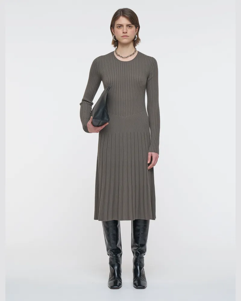 Joseph Merino Rib Knit Dress Brown