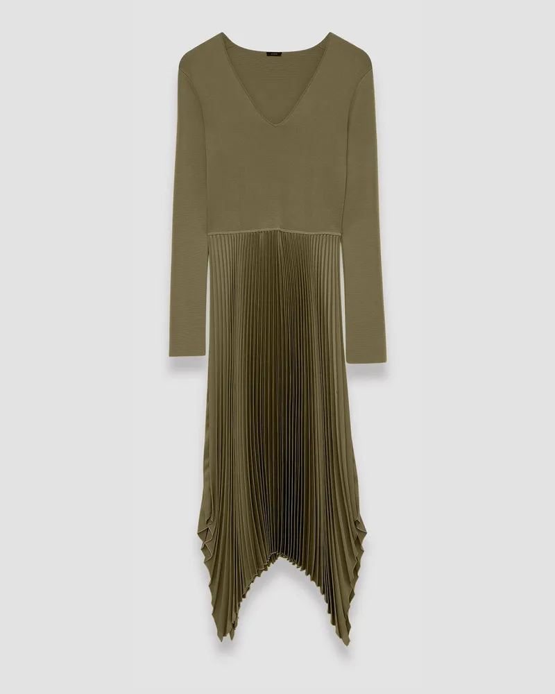 Joseph Knit Weave Plissé Dubois Dress - Regular Green