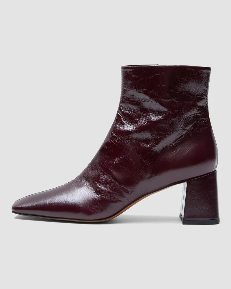 Joseph Heeled Patent Leather Ankle Boots Red