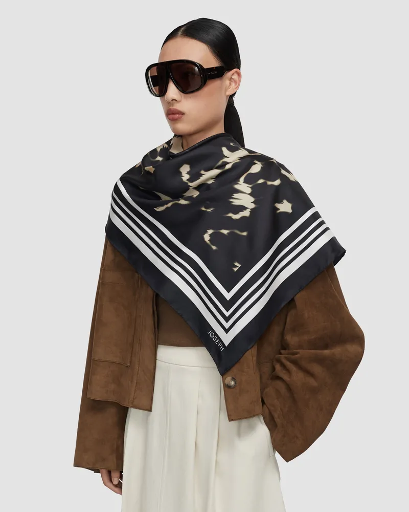 Joseph Everly Large Silk Scarf Brown