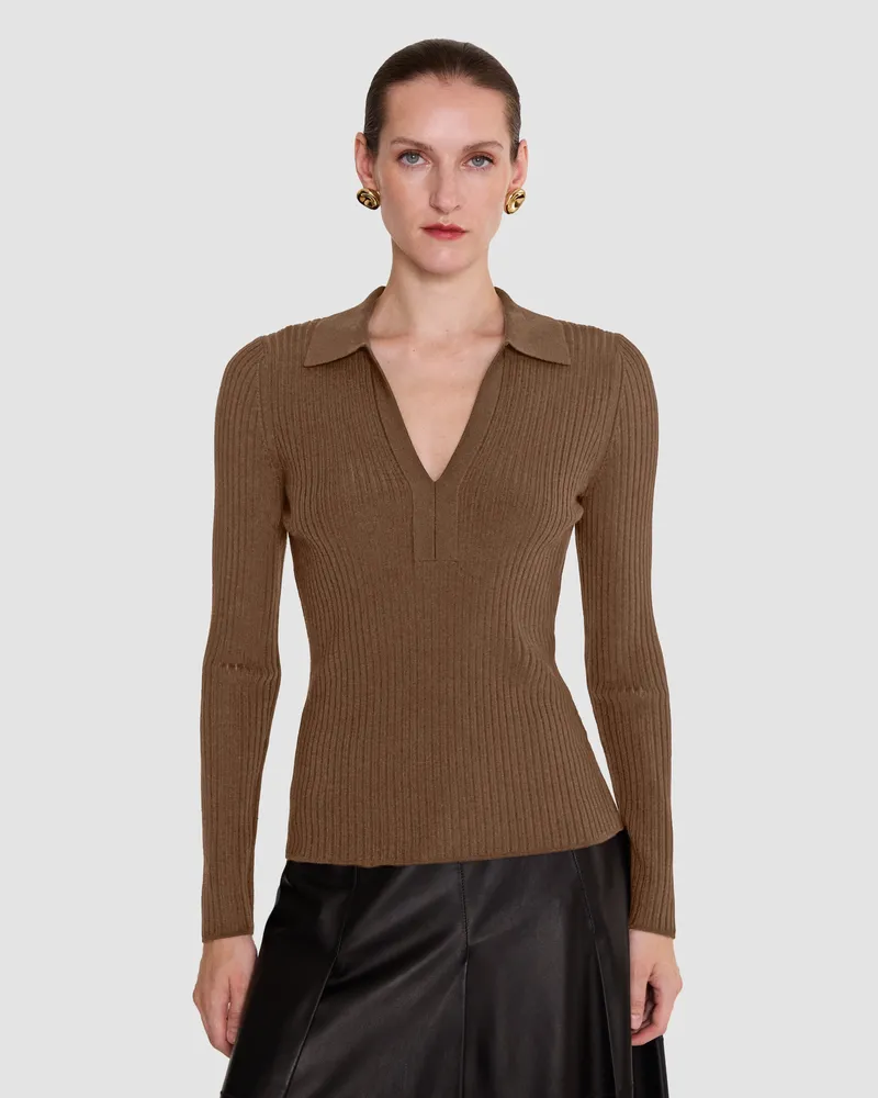 Joseph Merino Wool Rib Polo - XXS 