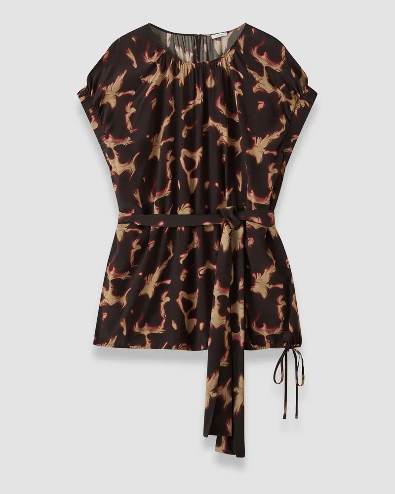 Joseph Phoebe Tortoiseshell Crepe Blouse - 44 