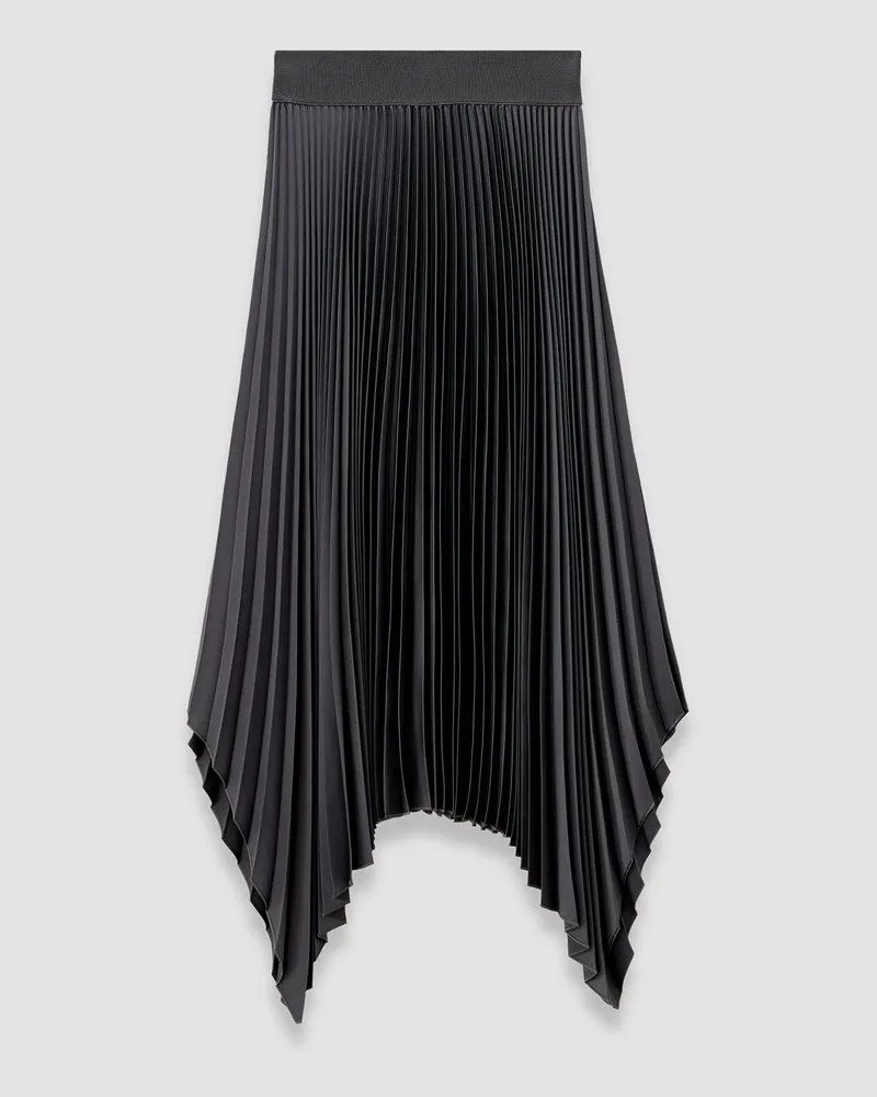 Joseph Ade Knit Weave Plissé Skirt - Shorter Grey