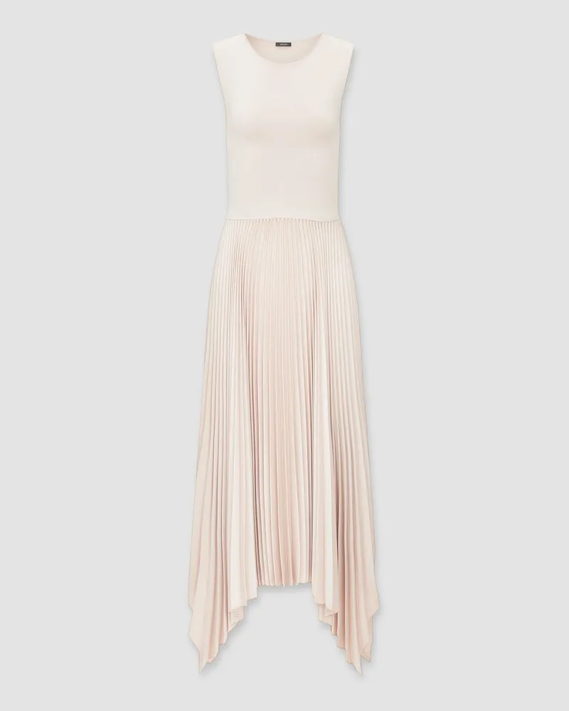 Joseph Knit Weave Plissé Dera Dress Beige