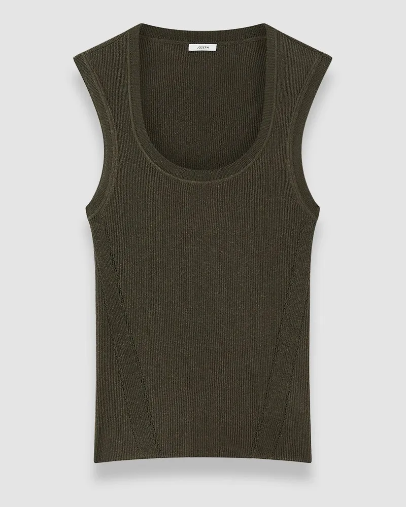 Joseph Alaou Linen Blend Knit Vest Top - XXS 