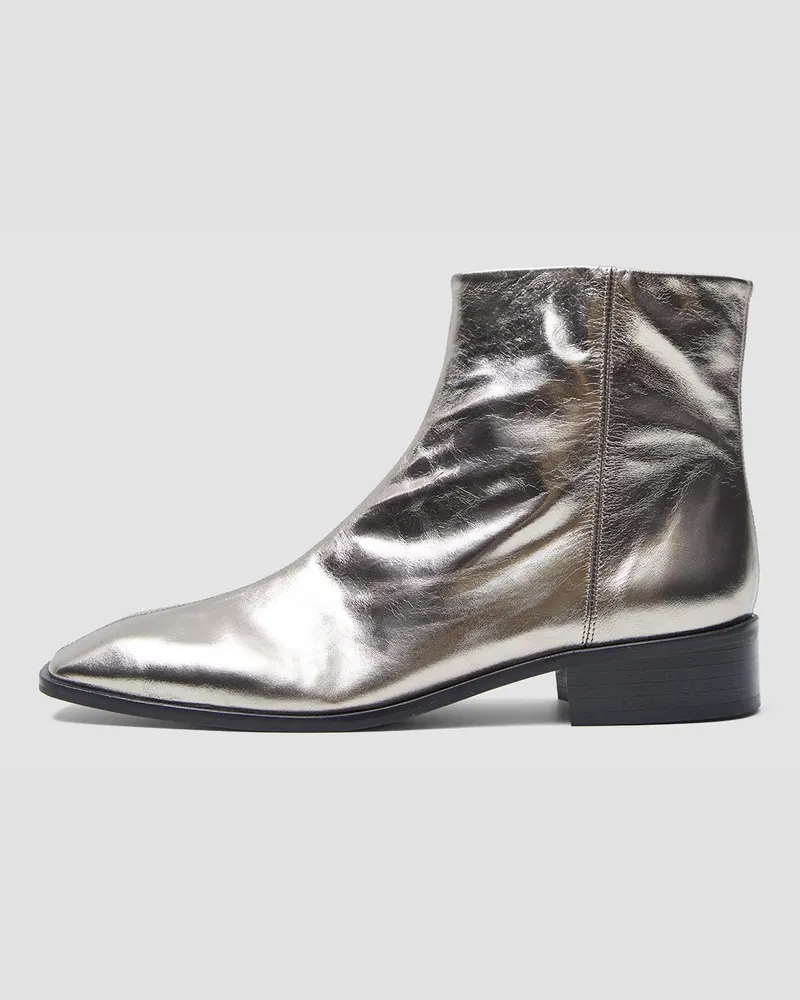 Joseph Metallic Leather Ankle Boots Gold