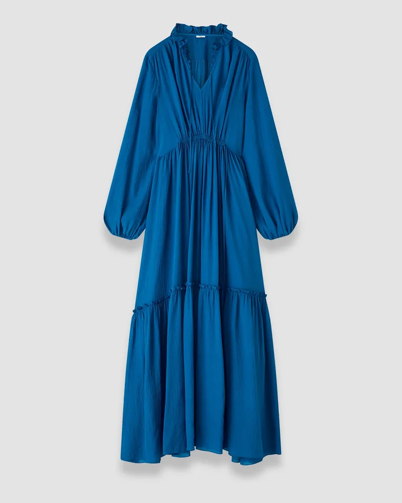 Joseph Lotus Textured Silk Dress - Shorter Blue