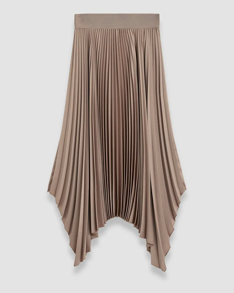 Joseph Ade Knit Weave Plissé Skirt Grey