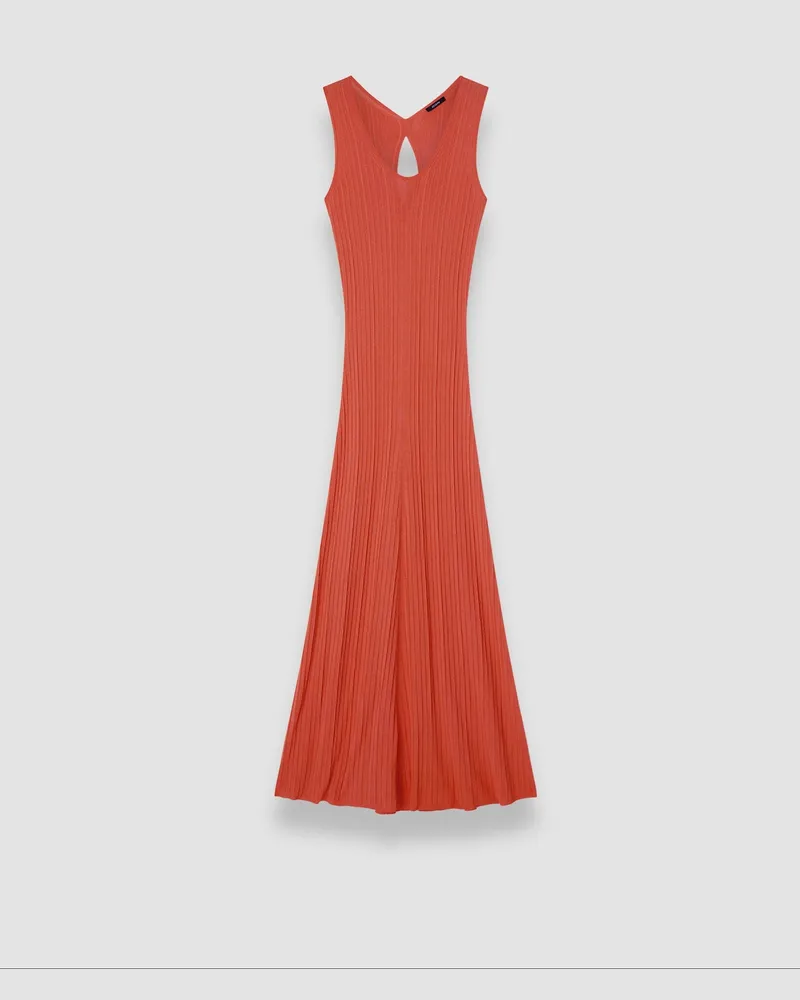 Joseph Viscose Rib Knit Dress Orange