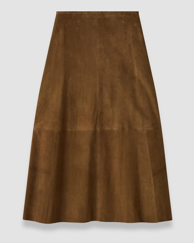 Joseph Helius Light Suede Skirt - Shorter Brown